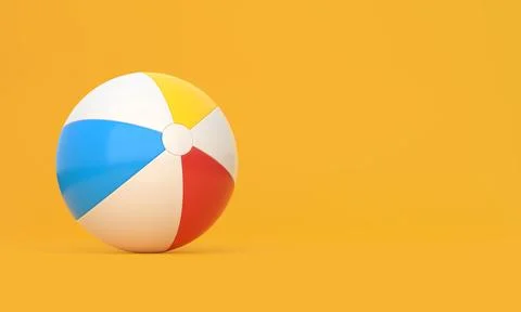 Beach ball on orange background Stock Illustration