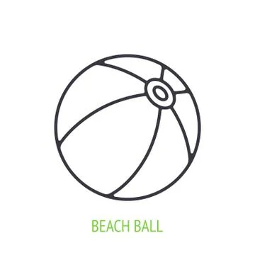 Beach ball outline icon. Vector illustration. Inflatable ball for summer fun. Stock Illustration