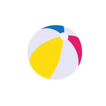 Beach ball over white 库存插图