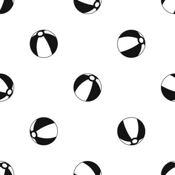 Beach ball pattern seamless black Illustrazione stock