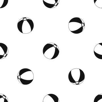 Beach ball pattern seamless black Stockillustratie