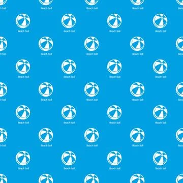 Beach ball pattern vector seamless blue Stock Illustration