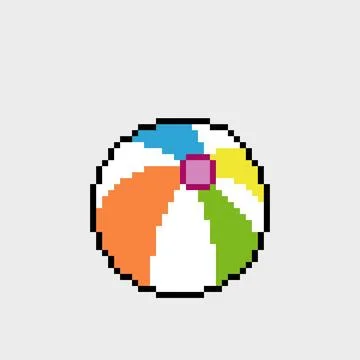Beach ball pixel image. for 8 bit game assets. Stock Illustration