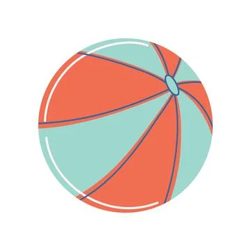 Beach ball. Retro colored inflatable play equipment. Stock Illustration