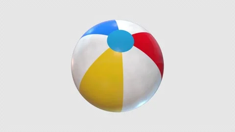 Beach Ball Rotating on a Transparent Background. Seamless Loop. 4K Stock Footage 303363939