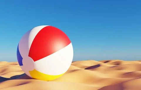 Beach ball on the sand Stock Illustration