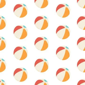 Beach ball seamless pattern. Summer background Stock Illustration