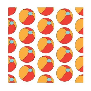 Beach ball. Seamless pattern. Vector illustration on a white background. Illustrazione stock
