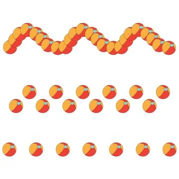 Beach ball. Set of borders for your design. Vector illustration isolated on Illustrazione stock