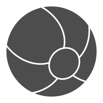 Beach ball solid icon. Inflatable ball vector illustration isolated on white Stock Illustration