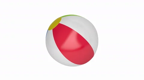 Beach ball spin on white Video stock 67429882