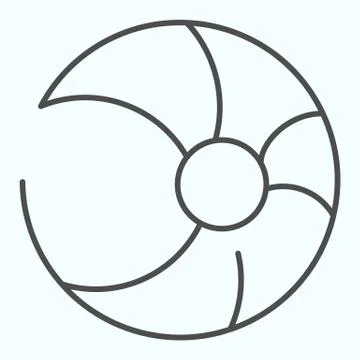 Beach ball thin line icon. Inflatable ball vector illustration isolated on white 스톡 일러스트
