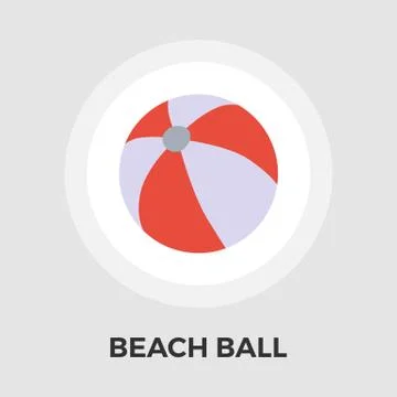 Beach ball Vector Flat Icon Stock Illustration