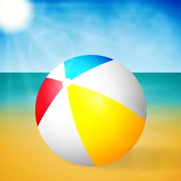 Beach ball. Vector illustration. Stock Illustration