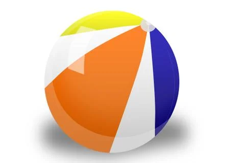 Beach ball on white background Stock Illustration