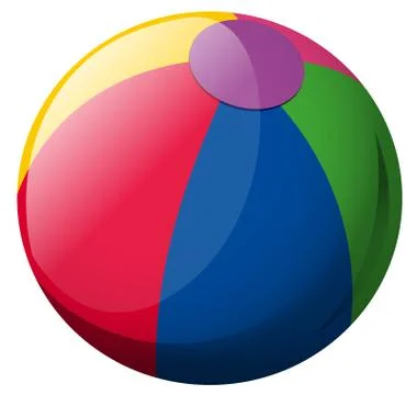 Beach ball on white background Stock Illustration