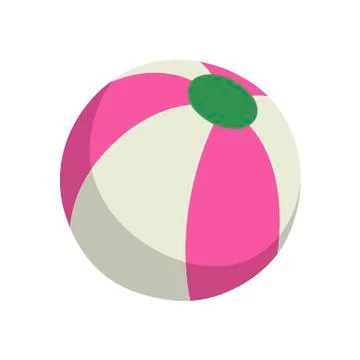 Beach ball on white background. Vector illustration in trendy flat style. EPS 10 Stock Illustration