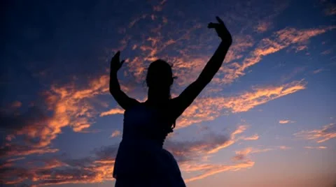 Beach Ballet at sunset Stock Footage 18171860