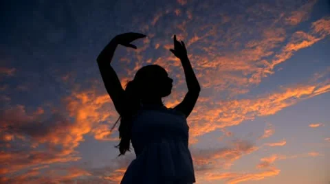 Beach Ballet at sunset Stock Footage 18172047