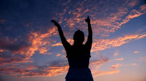 Beach Ballet at sunset Video stock 18172067