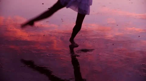 Beach Ballet at sunset Stock Footage 18172278