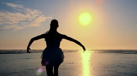 Beach Ballet at sunset Stock Footage 18173801