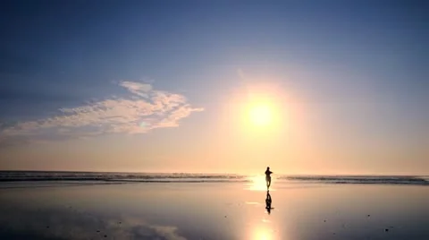 Beach Ballet at sunset Stock Footage 18173854