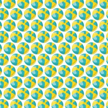 Beach balloons plastic pattern background Stock Illustration