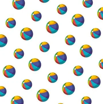 Beach balloons plastic toys pattern Illustrazione stock