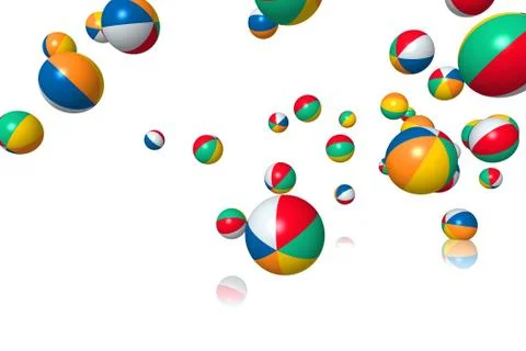 Beach balls bouncing Stock Illustration