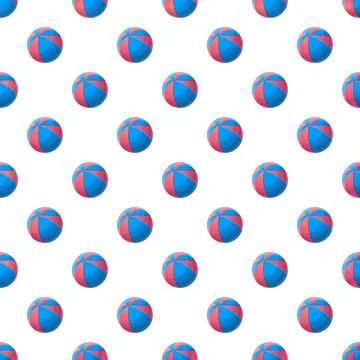 Beach balls creating seamless summer toy pattern Stock Illustration