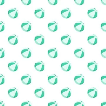 Beach balls creating a seamless summer pattern background Stock Illustration