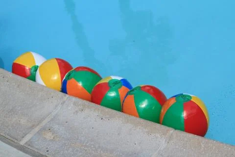 Beach Balls in the Pool Stock Photos