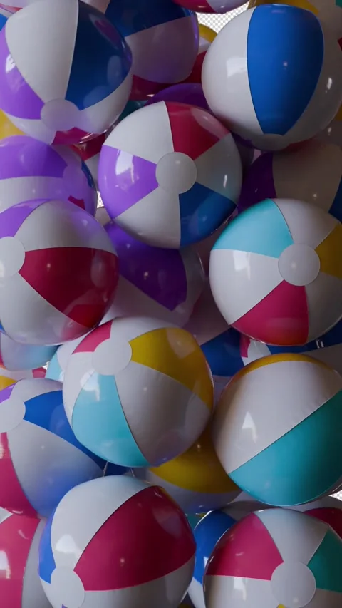 Beach Balls Transition Vertical Stock Footage 341481181