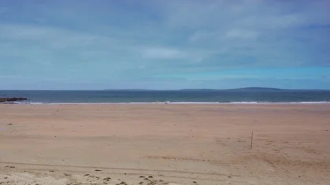Beach At The Ballybunion Castle, County Kerry, Ireland - Graded Version Stock Footage