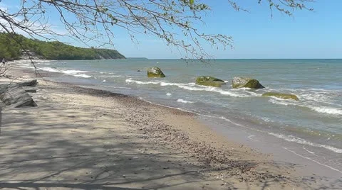 Beach of Baltic sea Stock Footage 11054683