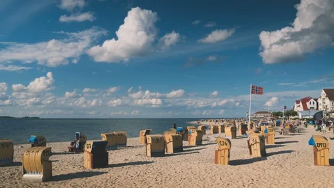 Beach in Baltic sea, Laboe Stock Footage 87809174