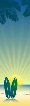 Beach banner Stock Illustration