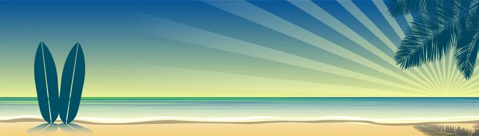 Beach banner Stock Illustration