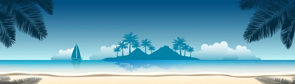 Beach banner Stock Illustration