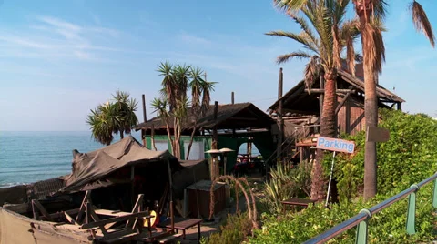 Beach bar, chiringuito Vídeos de archivo 32091077