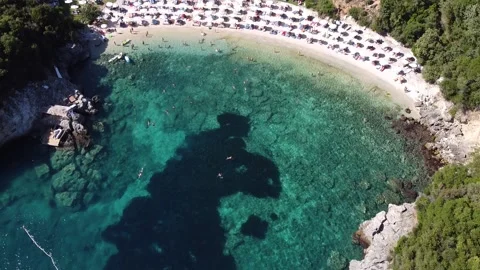 Beach bar drone footage Stock Footage 154598523