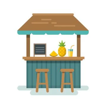 Beach bar flat illustration Stock-Illustration