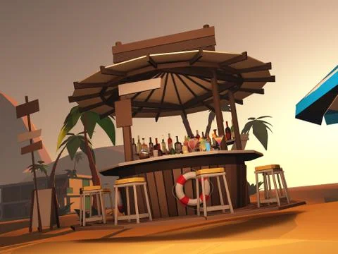 Beach bar Stock Illustration
