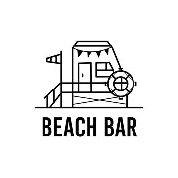 Beach bar logo design Stock Illustration