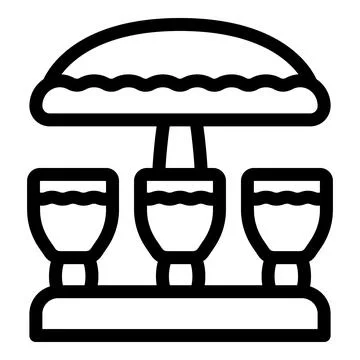 Beach bar offering refreshing cocktails under umbrella Stock Illustration