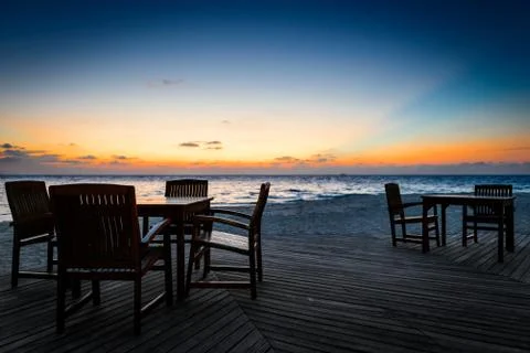 Beach Bar at Sunset Stock Photos