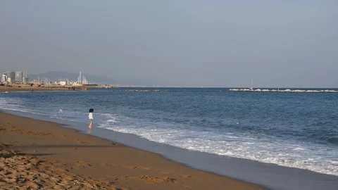 Beach of Barcelona Stock Footage 86704062