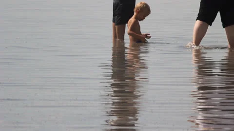 Beach bathers Stock Footage 27075321