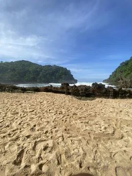 Beach Batu Bengkung Stock Photos